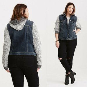 Torrid Denim French Terry Jacket Women's Plus Size